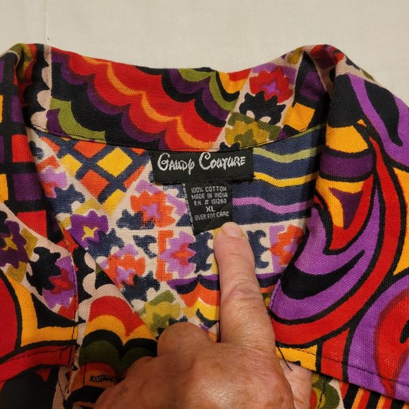 Gaudy Couture Short Jacket Shirt Size XL Colorful - Picture 7 of 14